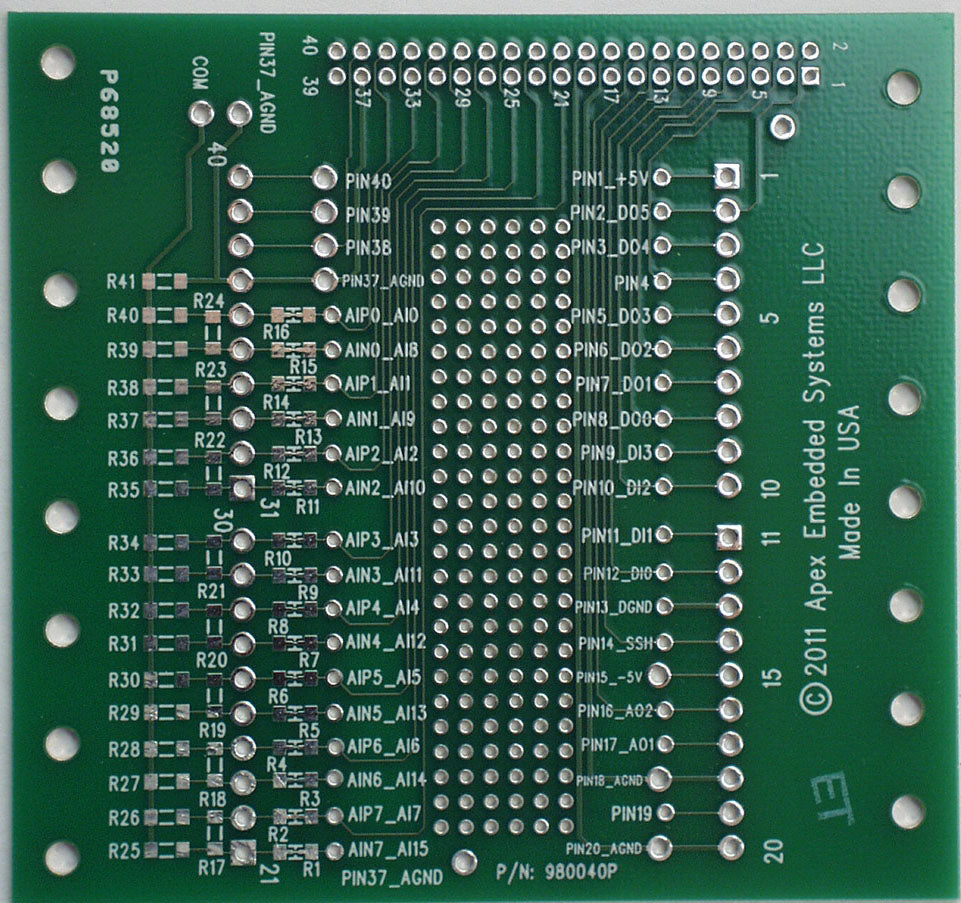 Terminal Breakout Board, 40-pin - Apex Embedded Systems LLC
