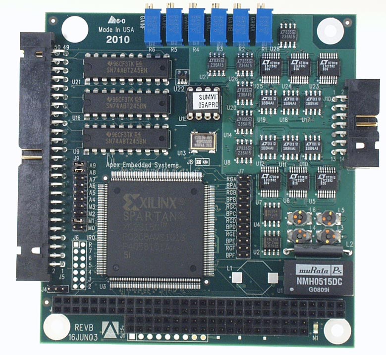 Summit COTS PC/104 6-Channel 16-Bit Analog Output and 24-Channel Digital I/O Module - Apex Embedded Systems LLC